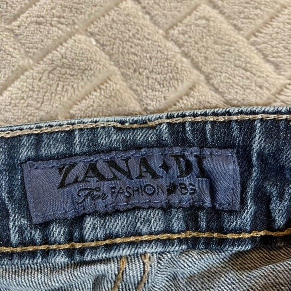 Zana Di Womens 16p Denim Jeans Blue Straight Mid Rise Medium Wash Stretch - Picture 5 of 12